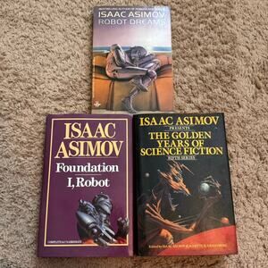 Set of 3 Vintage Isaac Asimov Books 1980's Hardcover/Paperback